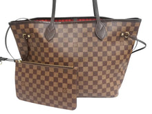 画像をギャラリービューアに読み込む, 極美品 LOUIS VUITTON ルイヴィトン ダミエ ネヴァーフルMM トートバッグ N51105 PVC レザー ブラウン ゴールド金具 中古 4b002443