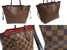 画像をギャラリービューアに読み込む, 極美品 LOUIS VUITTON ルイヴィトン ダミエ ネヴァーフルMM トートバッグ N51105 PVC レザー ブラウン ゴールド金具 中古 4b002443
