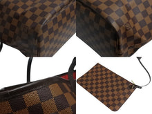 画像をギャラリービューアに読み込む, 極美品 LOUIS VUITTON ルイヴィトン ダミエ ネヴァーフルMM トートバッグ N51105 PVC レザー ブラウン ゴールド金具 中古 4b002443