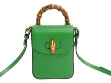 画像をギャラリービューアに読み込む, 新品未使用 GUCCI グッチ 3WAYショルダーバッグ バックパック ハンドバッグ 702106 バンブー グリーン ゴールド金具 中古 4b002444