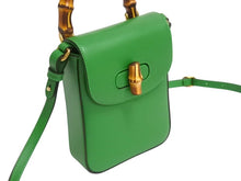 画像をギャラリービューアに読み込む, 新品未使用 GUCCI グッチ 3WAYショルダーバッグ バックパック ハンドバッグ 702106 バンブー グリーン ゴールド金具 中古 4b002444