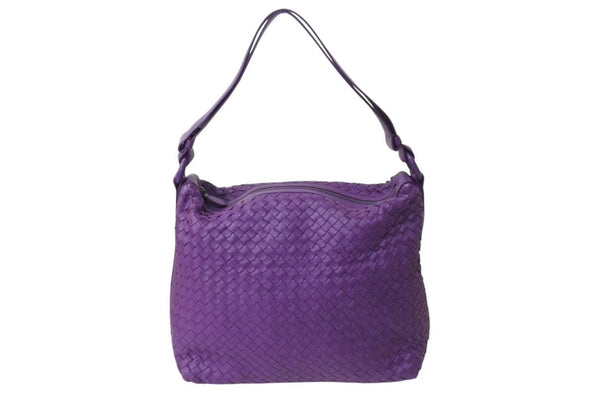 BOTTEGA VENETA Handbag Purple B04568009H Intrecciato Leather Good Condition Used 4b002446