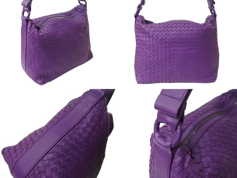 BOTTEGA VENETA ボッテガヴェネタ ハンドバッグ パープル 紫 B04568009H イントレチャート レザー 美品 中古 4b002446