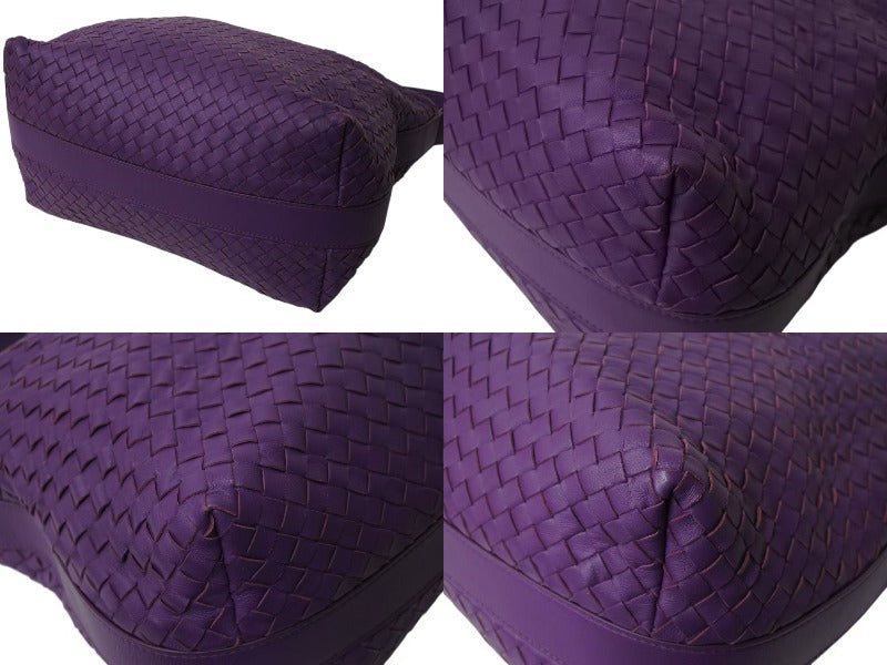 BOTTEGA VENETA ボッテガヴェネタ ハンドバッグ パープル 紫 B04568009H イントレチャート レザー 美品 中古 4b002446