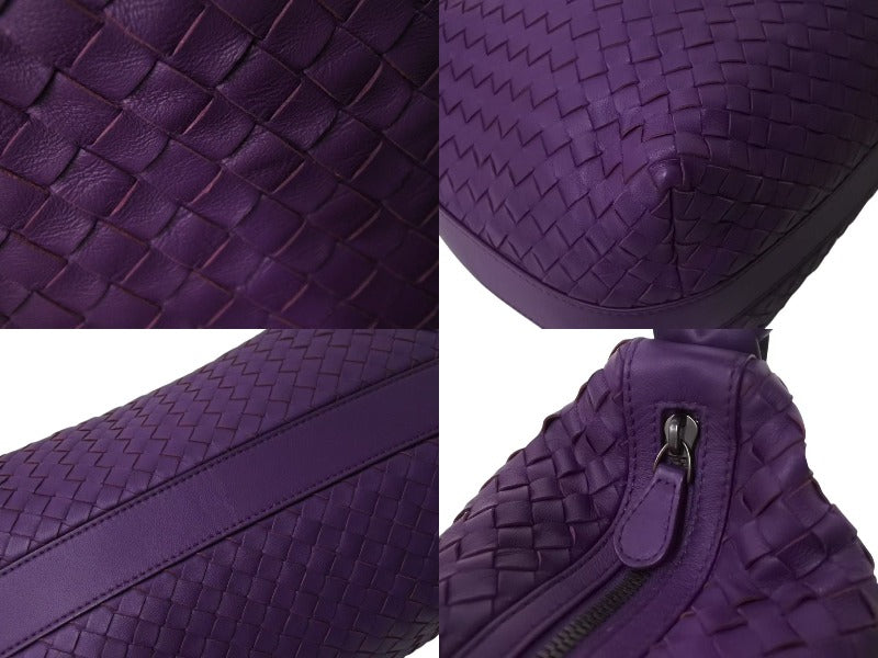BOTTEGA VENETA ボッテガヴェネタ ハンドバッグ パープル 紫 B04568009H イントレチャート レザー 美品 中古 4b002446