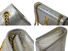 Load image into Gallery viewer, SAINT LAURENT サンローラン ケイト タッセル スモール ショルダーバッグ パイソン柄 シルバー ゴールド金具 美品 中古 4b002447