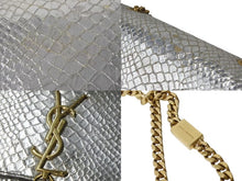 Load image into Gallery viewer, SAINT LAURENT サンローラン ケイト タッセル スモール ショルダーバッグ パイソン柄 シルバー ゴールド金具 美品 中古 4b002447