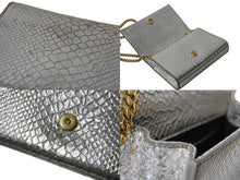 Load image into Gallery viewer, SAINT LAURENT サンローラン ケイト タッセル スモール ショルダーバッグ パイソン柄 シルバー ゴールド金具 美品 中古 4b002447