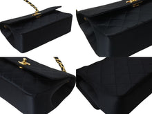 Load image into Gallery viewer, CHANEL シャネル ミニマトラッセ ココマーク ショルダーバッグ ミニバッグ 1番台 サテン ブラック ゴールド金具 美品 中古 4b002454