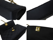 Load image into Gallery viewer, CHANEL シャネル ミニマトラッセ ココマーク ショルダーバッグ ミニバッグ 1番台 サテン ブラック ゴールド金具 美品 中古 4b002454