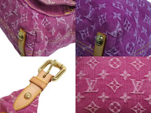 画像をギャラリービューアに読み込む, LOUIS VUITTON ルイヴィトン バギーPM ワンショルダーバッグ M95212 モノグラム デニム レザー ピンク 美品 中古 4b002457