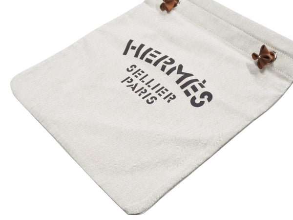 新品未使用 HERMES エルメス ALINE MM アリーヌMM ショルダーバッグ Hプリュムキャンバス アイボリー ブラウン W刻印 中古 4b002463