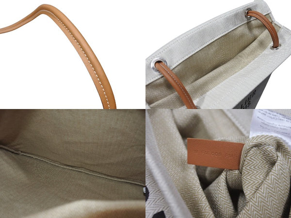 新品未使用 HERMES エルメス ALINE MM アリーヌMM ショルダーバッグ Hプリュムキャンバス アイボリー ブラウン W刻印 中古 4b002463