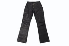 画像をギャラリービューアに読み込む, 極美品 CHROME HEARTS クロムハーツ BSフレア レザーパンツ クロスボール サイズ25R レザー シルバー925 中古 4b002464