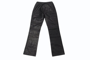 極美品 CHROME HEARTS クロムハーツ BSフレア レザーパンツ クロス