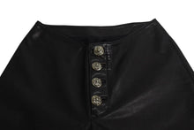 画像をギャラリービューアに読み込む, 極美品 CHROME HEARTS クロムハーツ BSフレア レザーパンツ クロスボール サイズ25R レザー シルバー925 中古 4b002464