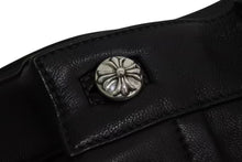 画像をギャラリービューアに読み込む, 新品同様 CHROME HEARTS クロムハーツ ラムスキン レザーパンツ クロスボール サイズ26 レザー シルバー925 中古 4b002465