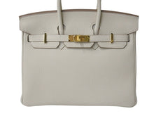 Load image into Gallery viewer, 新品未使用 HERMES エルメス ハンドバッグ K刻印 バーキン25 クレ ゴールド金具トゴ 中古 4b002474