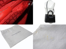 Load image into Gallery viewer, Christian Dior クリスチャンディオール Lady Dior レディディオール 2WAYバッグ VGL44551 カーフレザー ブラック ガリアーノ期 美品 中古 4b002476