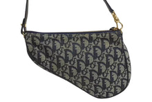 画像をギャラリービューアに読み込む, 極美品 Christian Dior クリスチャンディオール トロッター サドルバッグ ワンショルダーバッグ サドルポーチ ネイビー 中古 4b002479