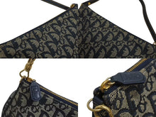 画像をギャラリービューアに読み込む, 極美品 Christian Dior クリスチャンディオール トロッター サドルバッグ ワンショルダーバッグ サドルポーチ ネイビー 中古 4b002479