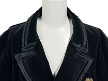 画像をギャラリービューアに読み込む, CHANEL シャネル ダブルジャケット メンズ ブラック P38249V15297 ココマーク装飾 ベルベット サイズ50 94305 美品 中古 4b002480