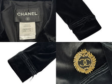 画像をギャラリービューアに読み込む, CHANEL シャネル ダブルジャケット メンズ ブラック P38249V15297 ココマーク装飾 ベルベット サイズ50 94305 美品 中古 4b002480