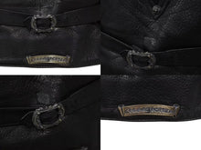 画像をギャラリービューアに読み込む, CHROME HEARTS クロムハーツ BSフレア フレアニー レザーベスト サイズM ブラック シルバー925 レザー 美品 中古 4b002481