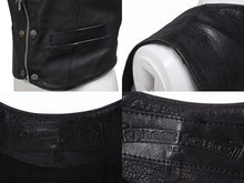 画像をギャラリービューアに読み込む, CHROME HEARTS クロムハーツ BSフレア フレアニー レザーベスト サイズM ブラック シルバー925 レザー 美品 中古 4b002481