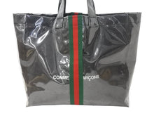 画像をギャラリービューアに読み込む, GUCCI×COMME des GARCONS グッチ コムデギャルソン ビニールトートバッグ od-k221 ポリウレタン クラフト紙 ブラック マルチカラー 美品 中古 4b002491