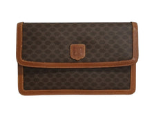 画像をギャラリービューアに読み込む, CELINE セリーヌ クラッチバック バック マカダム ブラウン ヴィンテージ PVC レザー 茶色 鞄 良品 中古 4b002495