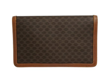 画像をギャラリービューアに読み込む, CELINE セリーヌ クラッチバック バック マカダム ブラウン ヴィンテージ PVC レザー 茶色 鞄 良品 中古 4b002495