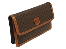 画像をギャラリービューアに読み込む, CELINE セリーヌ クラッチバック バック マカダム ブラウン ヴィンテージ PVC レザー 茶色 鞄 良品 中古 4b002495