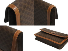 画像をギャラリービューアに読み込む, CELINE セリーヌ クラッチバック バック マカダム ブラウン ヴィンテージ PVC レザー 茶色 鞄 良品 中古 4b002495