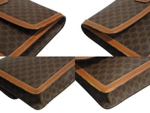 画像をギャラリービューアに読み込む, CELINE セリーヌ クラッチバック バック マカダム ブラウン ヴィンテージ PVC レザー 茶色 鞄 良品 中古 4b002495