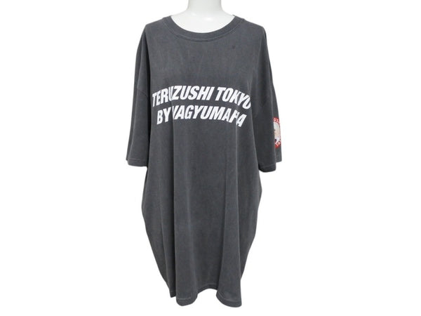 TERUZUSHI TOKYO WAGYU MAFIA 照寿司 和牛マフィア 2周年記念品 半袖Ｔシャツ コットン ブラック サイズXL 美品 中古 4b002502