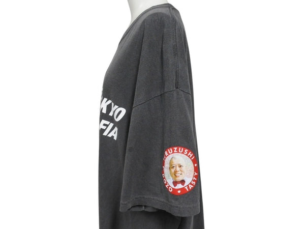 TERUZUSHI TOKYO WAGYU MAFIA 照寿司 和牛マフィア 2周年記念品 半袖Ｔシャツ コットン ブラック サイズXL 美品 中古 4b002502