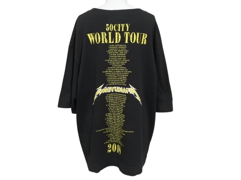 Very good condition WAGYU MAFIA Metallica sampling logo T-shirt Cotton Black Yellow Size L Used 4b002503
