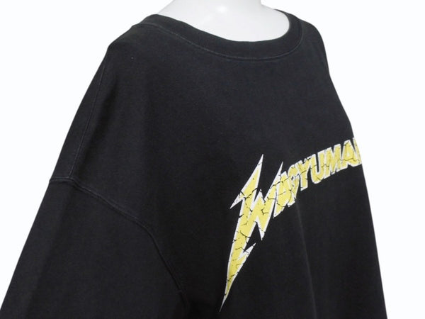 極美品 WAGYU MAFIA 和牛マフィア メタリカサンプリングロゴＴシャツ コットン ブラック イエロー サイズL 中古 4b002503
