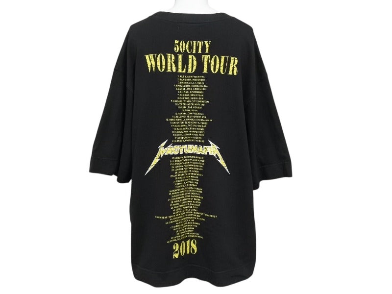Very good condition WAGYU MAFIA Metallica sampling logo T-shirt Cotton Black Yellow Size L Used 4b002504