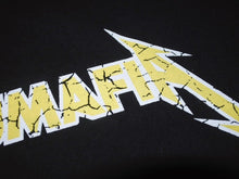 画像をギャラリービューアに読み込む, 極美品 WAGYU MAFIA 和牛マフィア メタリカサンプリングロゴＴシャツ コットン ブラック イエロー サイズL 中古 4b002504