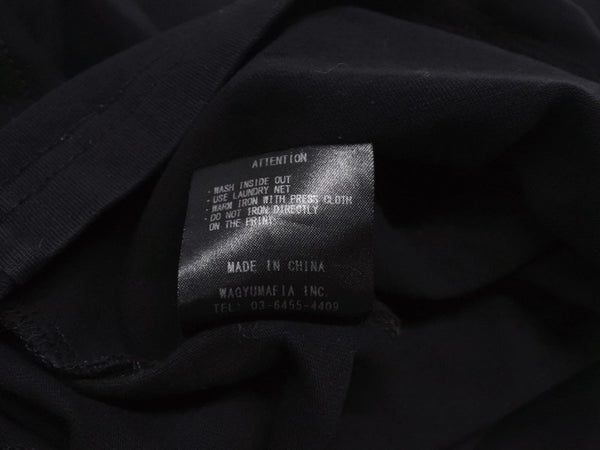 極美品 CHATEAUBRIAND シャトーブリアン WAGYU MAFIA 和牛マフィア ロゴプリント Ｔシャツ コットン ブラック サイズL 中古 4b002508