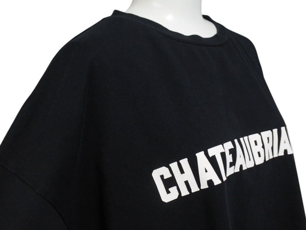 極美品 CHATEAUBRIAND シャトーブリアン WAGYU MAFIA 和牛マフィア ロゴプリント Ｔシャツ コットン ブラック サイズL 中古 4b002508