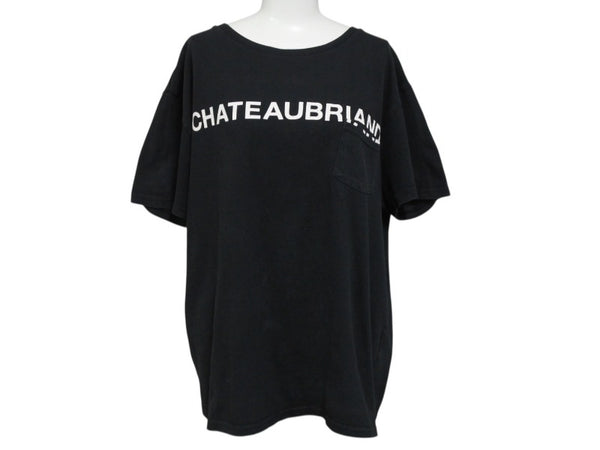 CHATEAUBRIAND WAGYU MAFIA シャトーブリアン 和牛マフィア ポケットＴシャツ コットン ブラック サイズL 美品 中古 4b002511
