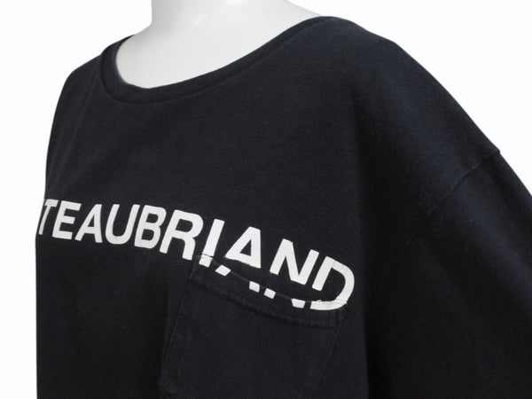 CHATEAUBRIAND WAGYU MAFIA シャトーブリアン 和牛マフィア ポケットＴシャツ コットン ブラック サイズL 美品 中古 4b002511