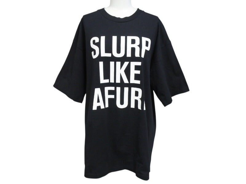 Very good condition CHATEAUBRIAND AFURI × MASHI NO MASHI TOKYO Short sleeve T-shirt Black Cotton Collaboration Size L Used 4b002525