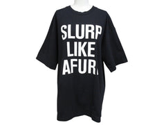 極美品 CHATEAUBRIAND シャトーブリアン AFURI × MASHI NO MASHI TOKYO 半袖Ｔシャツ ブラック コットン コラボ サイズL 中古 4b002525