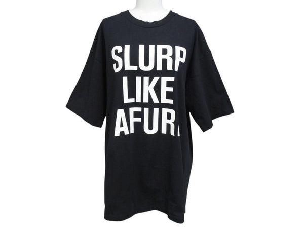 極美品 CHATEAUBRIAND シャトーブリアン AFURI × MASHI NO MASHI TOKYO 半袖Ｔシャツ ブラック コットン コラボ サイズL 中古 4b002525