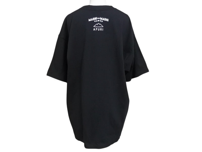 Very good condition CHATEAUBRIAND AFURI × MASHI NO MASHI TOKYO Short sleeve T-shirt Black Cotton Collaboration Size L Used 4b002525