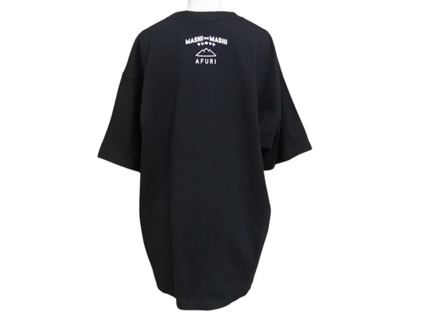 極美品 CHATEAUBRIAND シャトーブリアン AFURI × MASHI NO MASHI TOKYO 半袖Ｔシャツ ブラック コットン コラボ サイズL 中古 4b002525